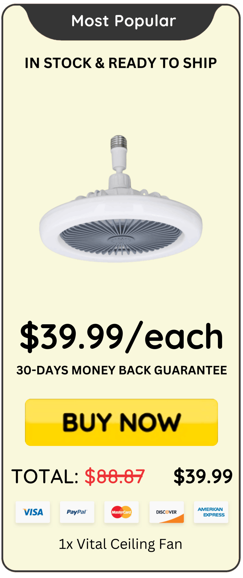Vital Ceiling Fan Package