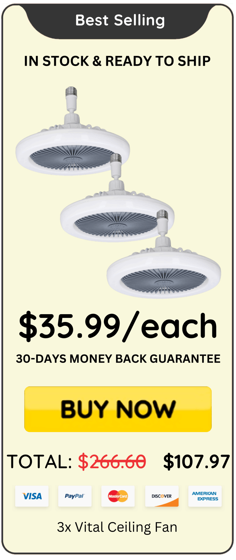 Vital Ceiling Fan Package