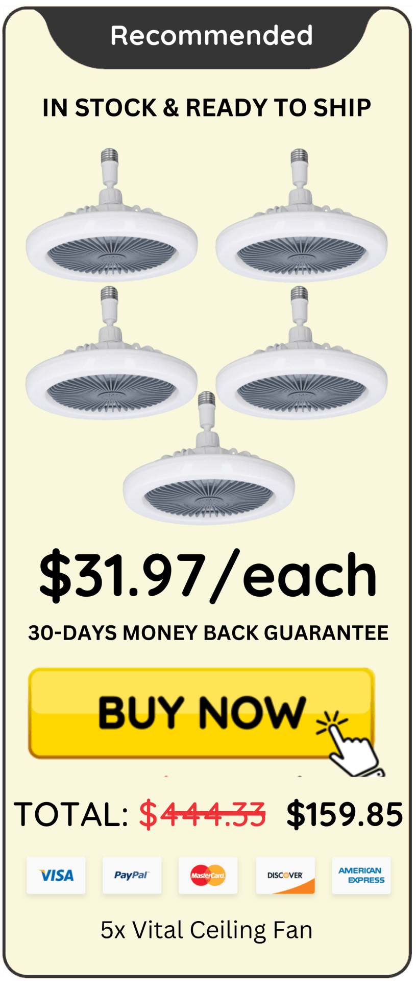 Vital Ceiling Fan Package